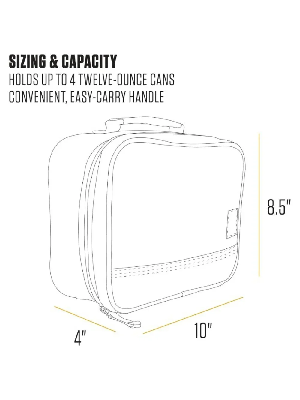 Insulated Lunch Cooler 600D Polyester 4 Can Soft Sided Box
